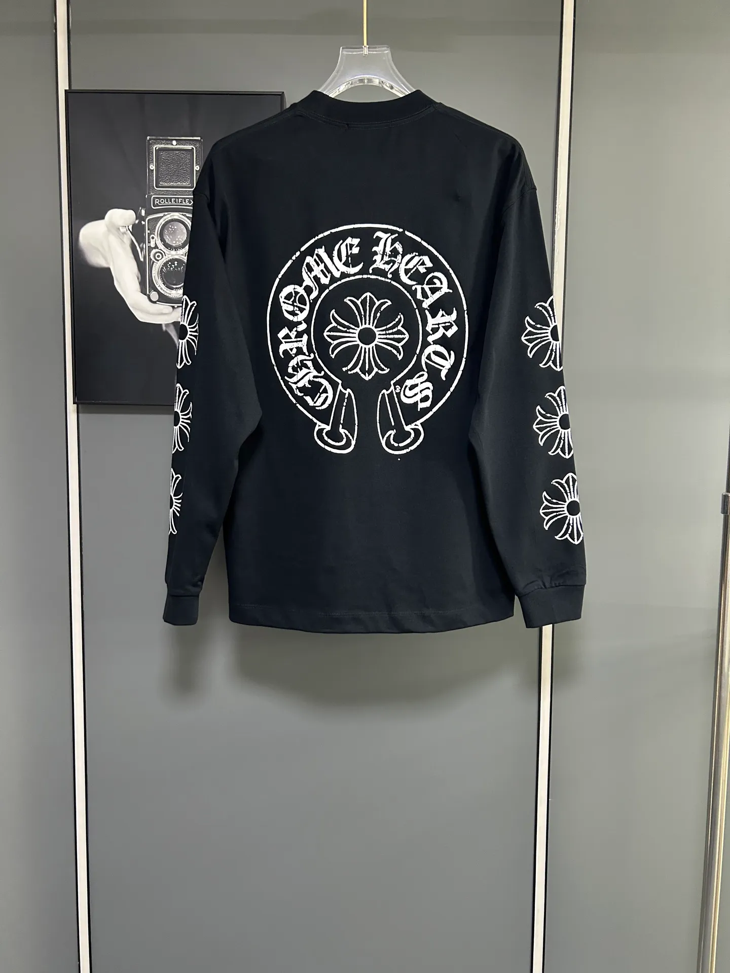 P230 2026 new (exclusive) Chrome Hearts autumn and winter limited edition heavyweight high-weight long-sleeved T-shirt, customized Dreamweaver Yayun ribbed cotton designer concept style Fabric: Heavy 380g Size: S M L XL Color: White Black